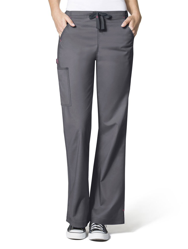 Pantaloni Infermieristici Wonderflex Grace Donna – Wine, Taglia XX-Small Petite, Elasticizzati E Pratici